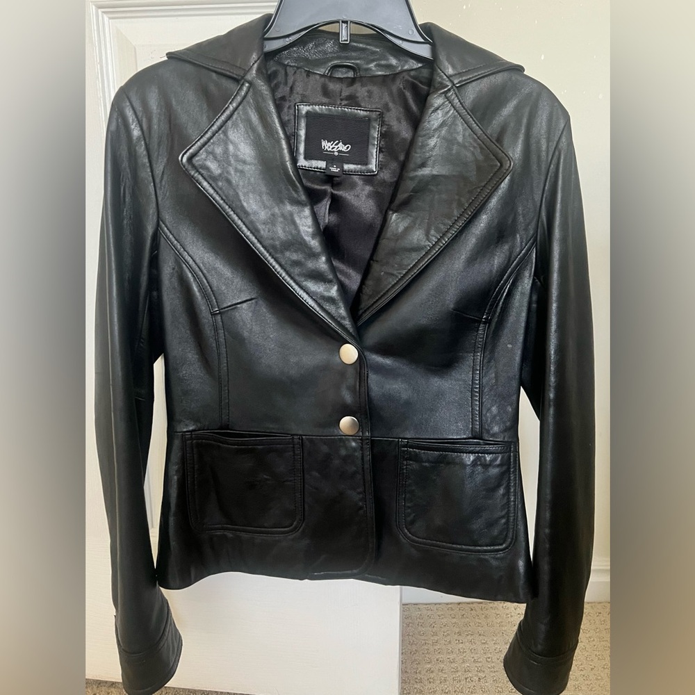 Massimo cropped Leather Jacket.